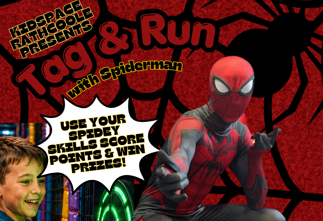 Spider-Man swings into Kidspace Rathcoole this Sunday for a special Tag & Run Challenge, complete with interactive games, a pancake brunch and a meet and greet with the superhero himself.